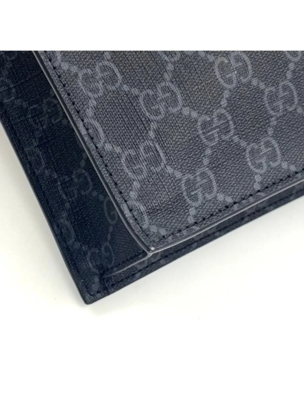 Gucci GG Supreme Leather Black Tote Silver